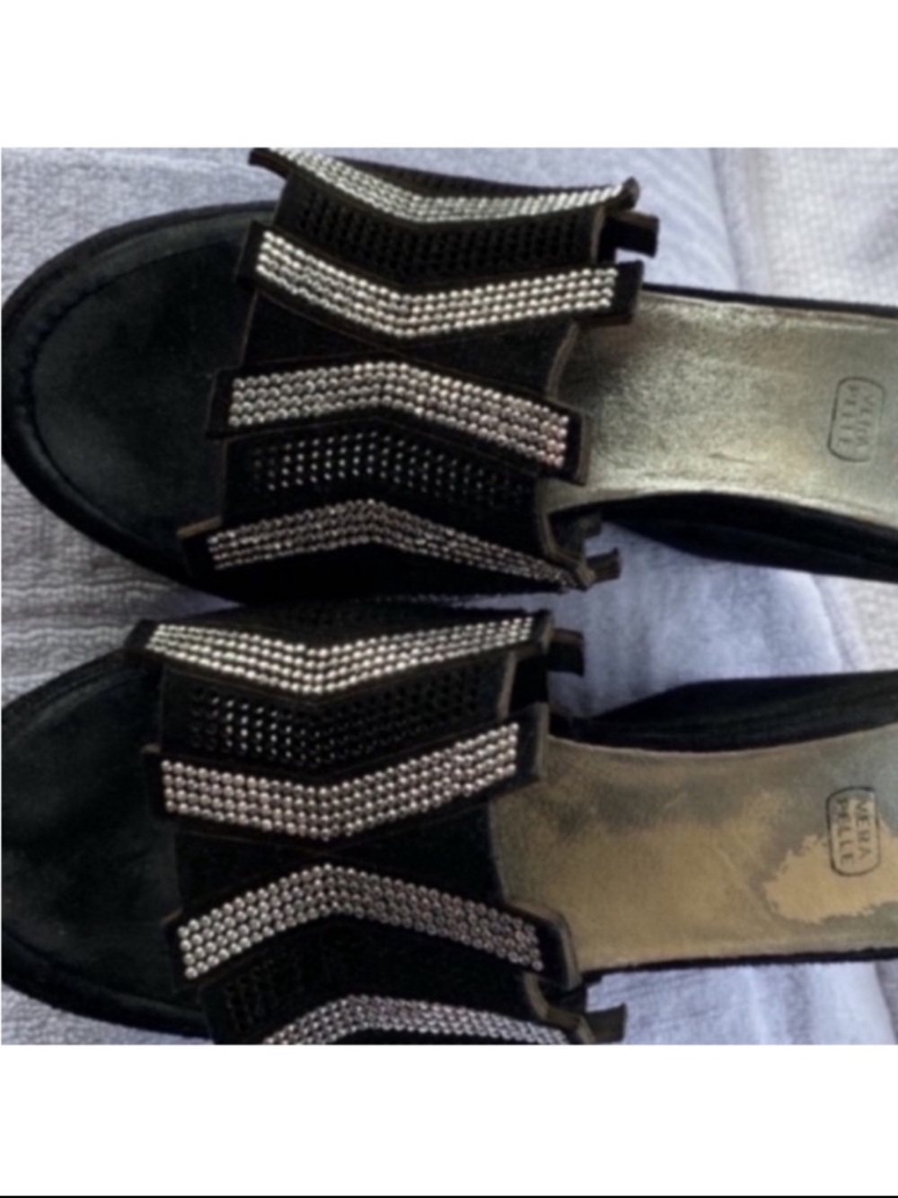 💕Host Pick💕 Black luxury suede and leather platform sandals made in Italy 🇮🇹 - Picture 9 of 17